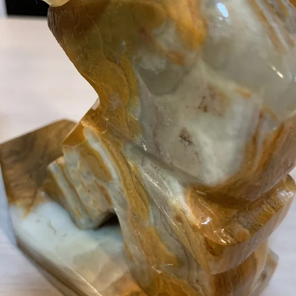 Solid Carved Stone/Rock Sleeping Man in Sombrero Book Ends Vintage Home Decor - Picture 14 of 17